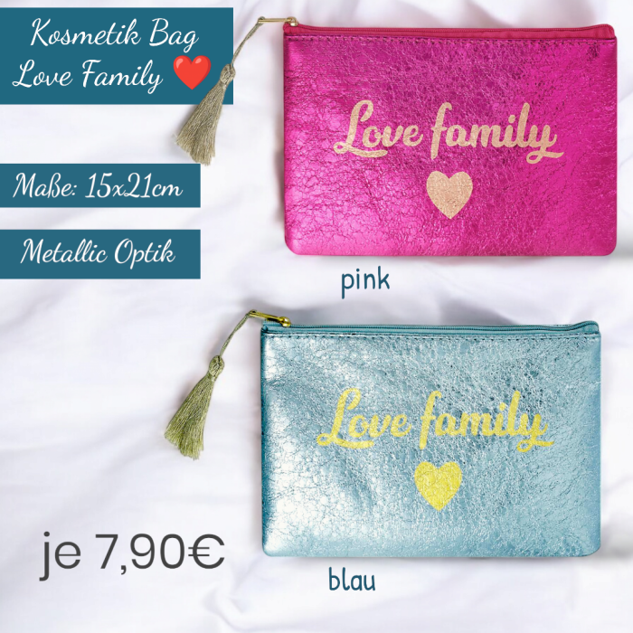 Kosmetik Bag/Tasche Love Family – Bild 2