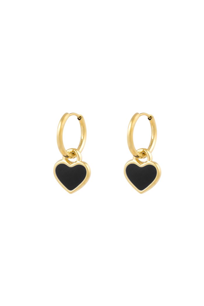 Ohrringe Herz black (Edelstahl) – Bild 5
