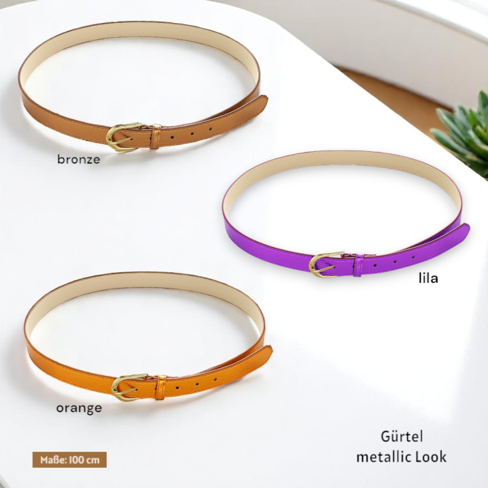 Gürtel metallic Look – Bild 2