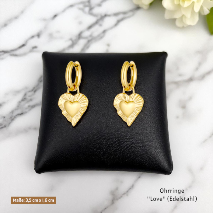 Ohrringe "Love" (Edelstahl) – Bild 2